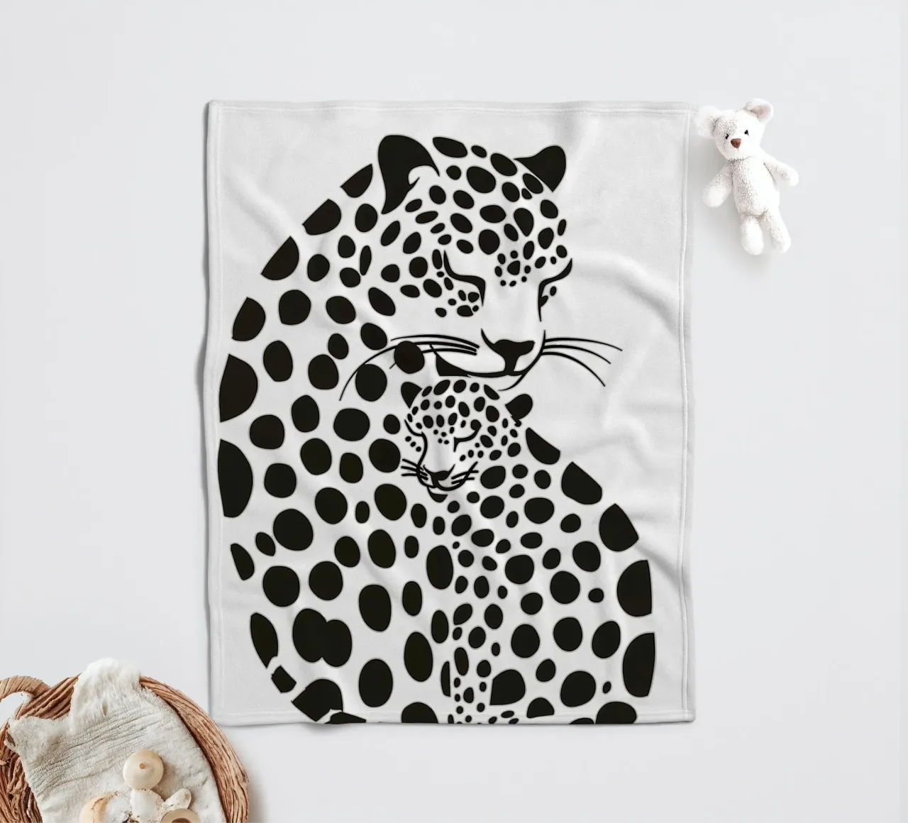 Madre leopardo con bambino coperta in pile da Autofocus