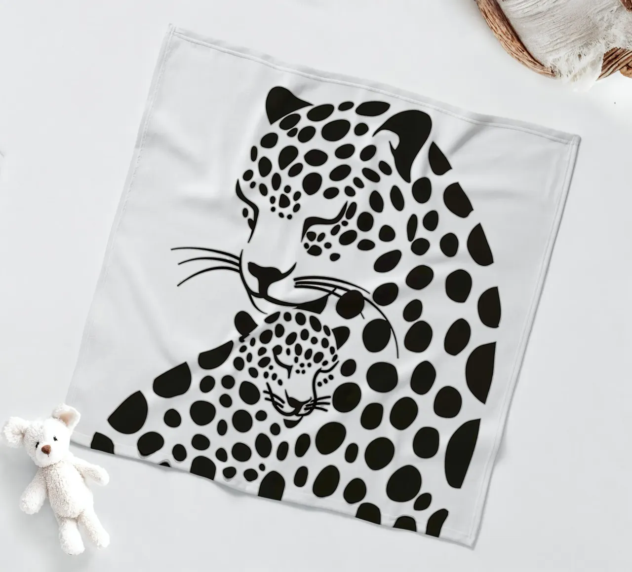 Madre leopardo con bambino coperta in pile da Autofocus