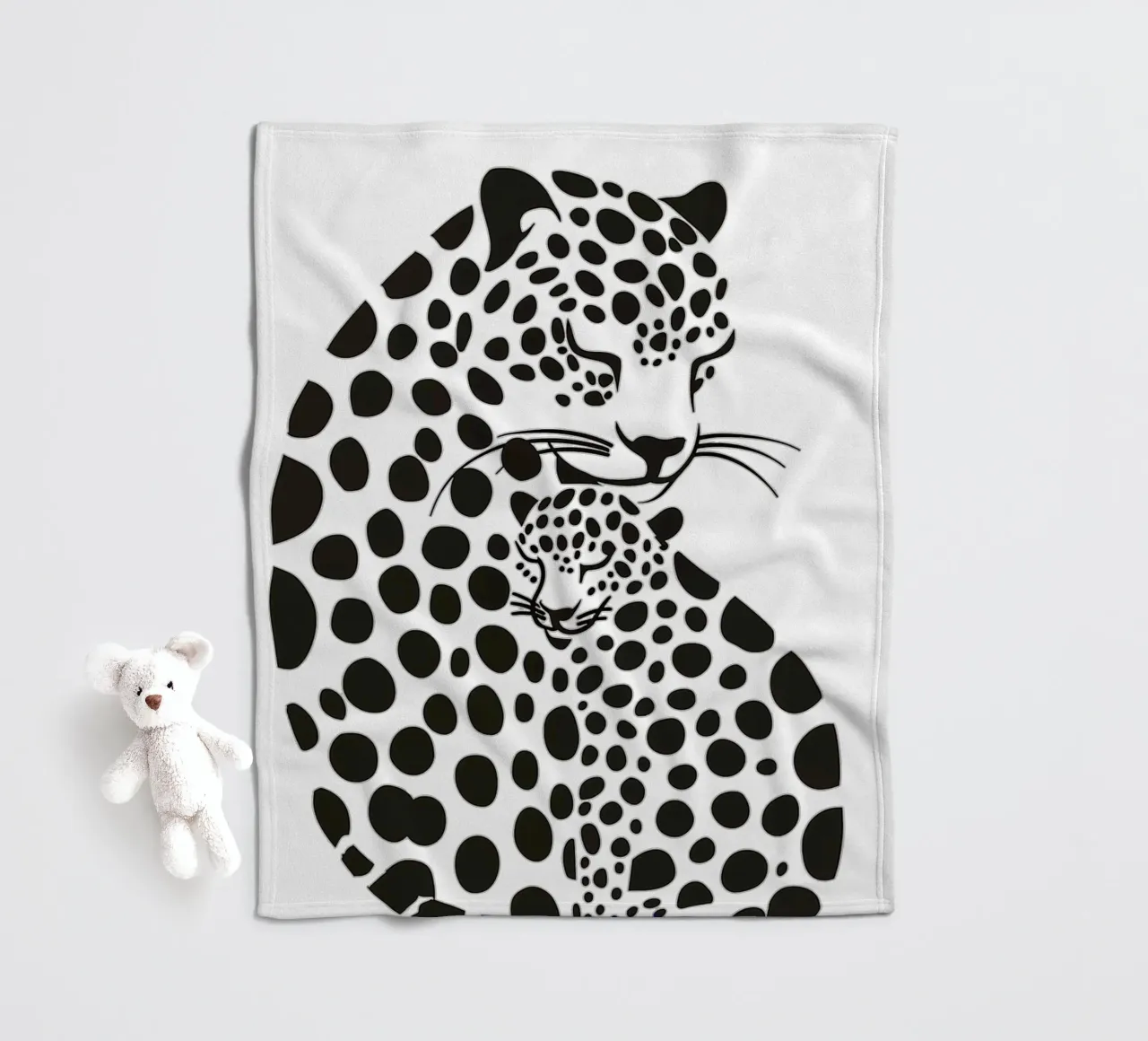 Madre leopardo con bambino coperta in pile da Autofocus
