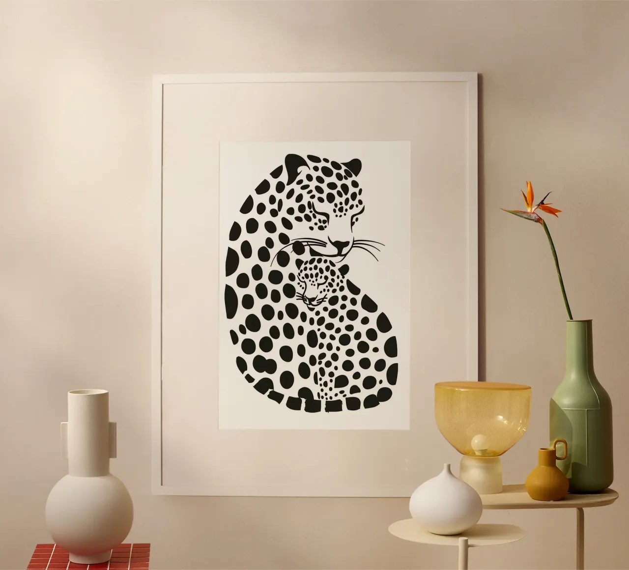 Madre leopardo con bambino carta hahnemühle da Autofocus