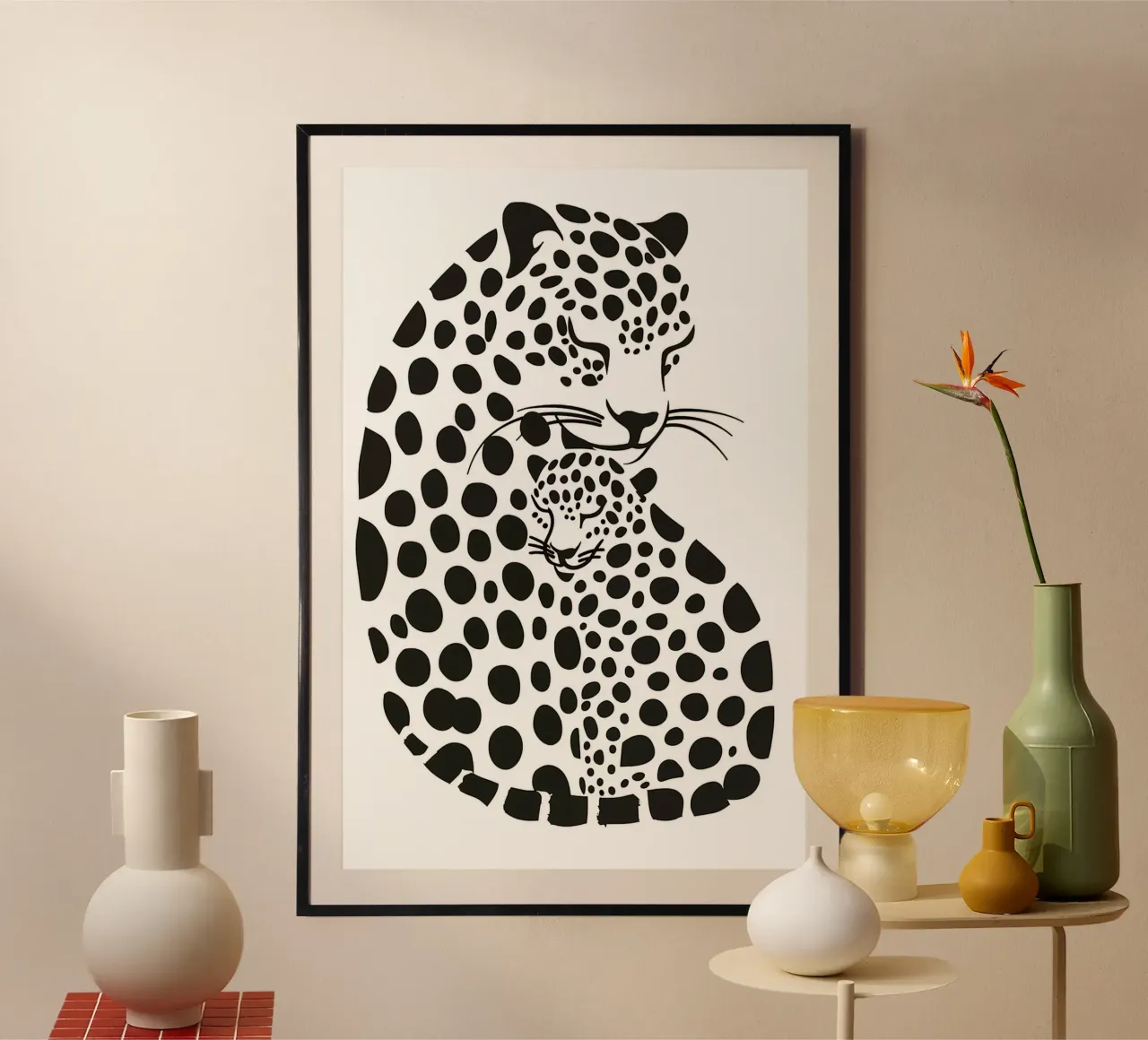 Madre leopardo con bambino carta hahnemühle da Autofocus