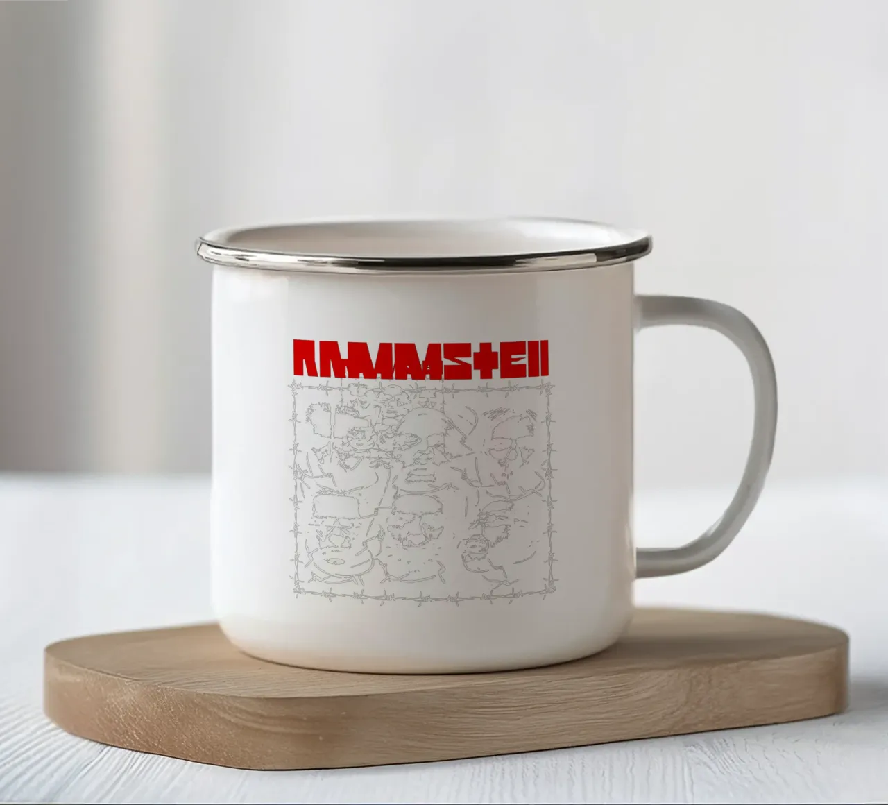Silhouette Face - Rammstein Rock Band tazza in smalto da eliouxence