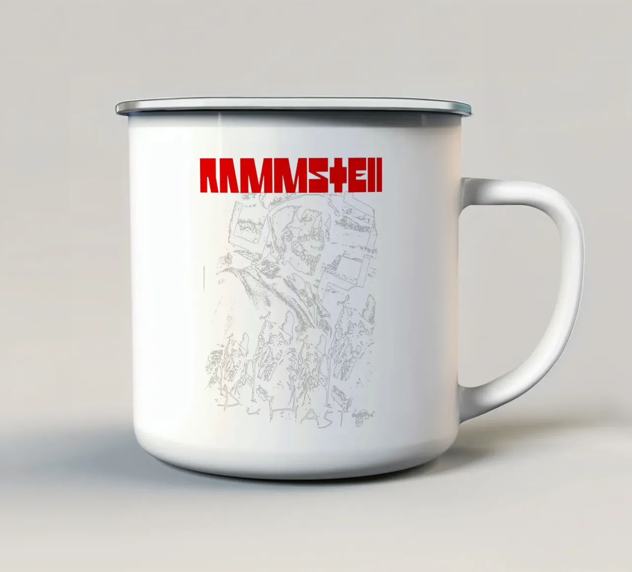 Skull Metal - Rammstein Gruppo rock tazza in smalto da eliouxence