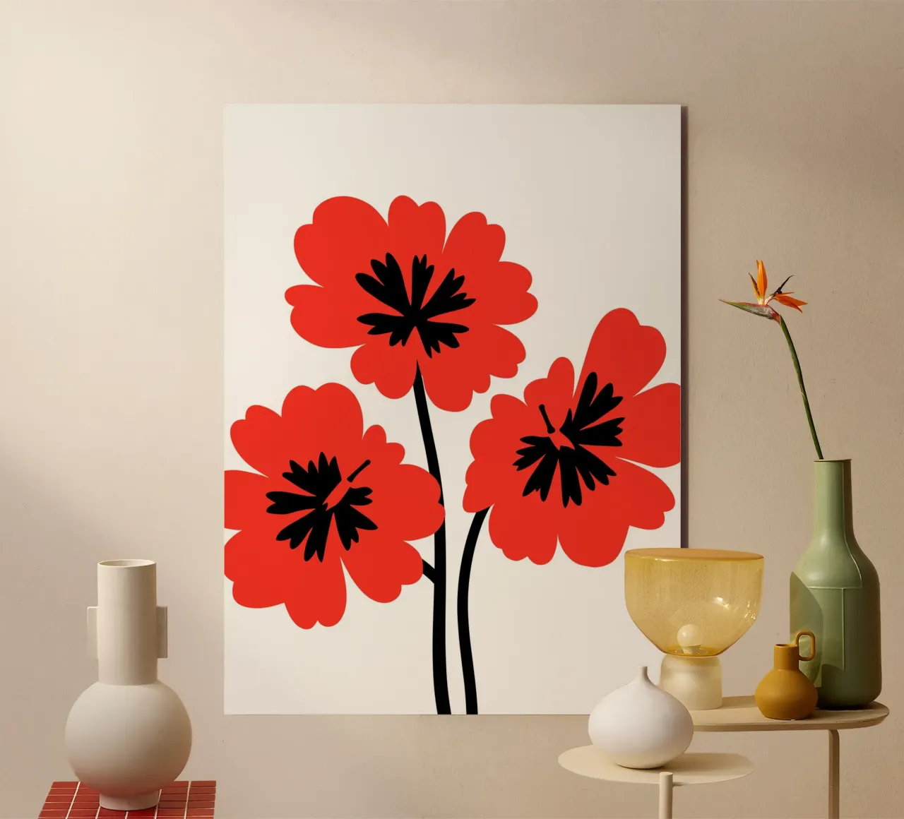 Red Poppy Harmony alluminio dibond da LisaArtes
