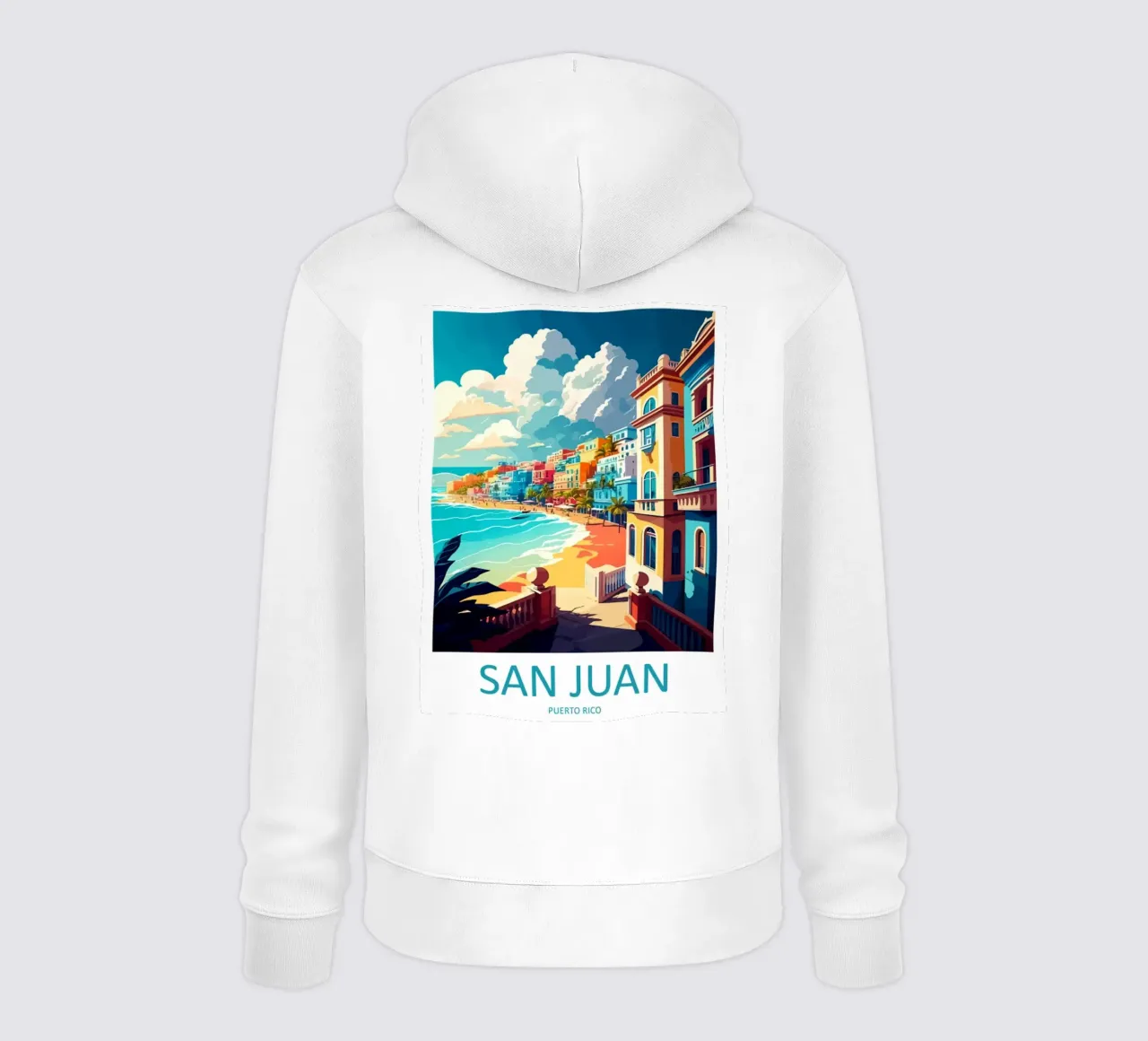 Viaggio a San Juan felpa con cappuccio da janna shop
