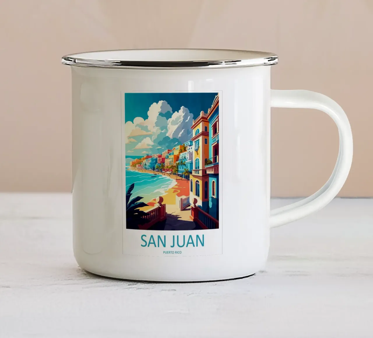 Viaggio a San Juan tazza in smalto da janna shop