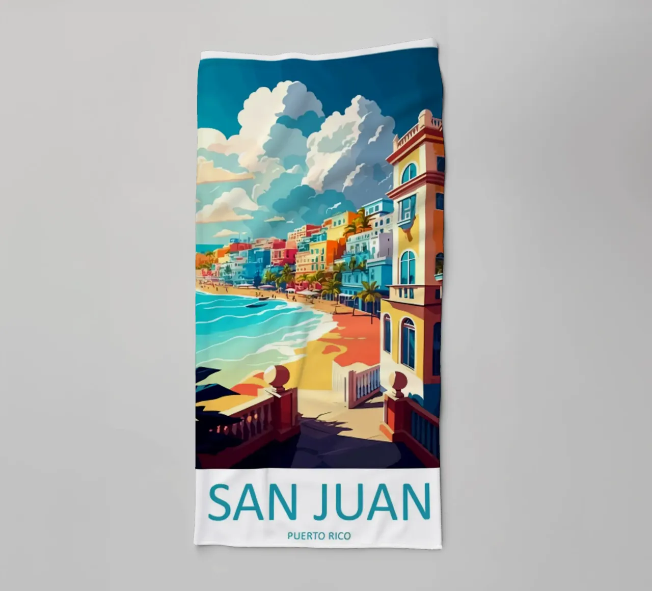 Viaggio a San Juan asciugamano da bagno da janna shop