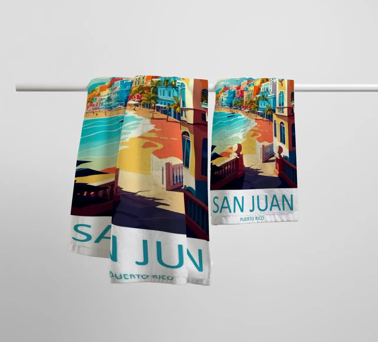 Viaggio a San Juan asciugamano da bagno da janna shop