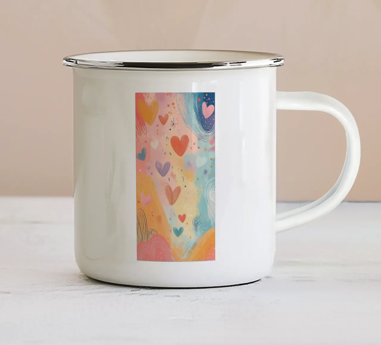 heart art color tazza in smalto da beney