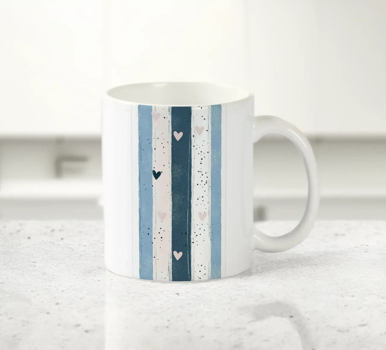 heart in striped color tazza in ceramica da beney