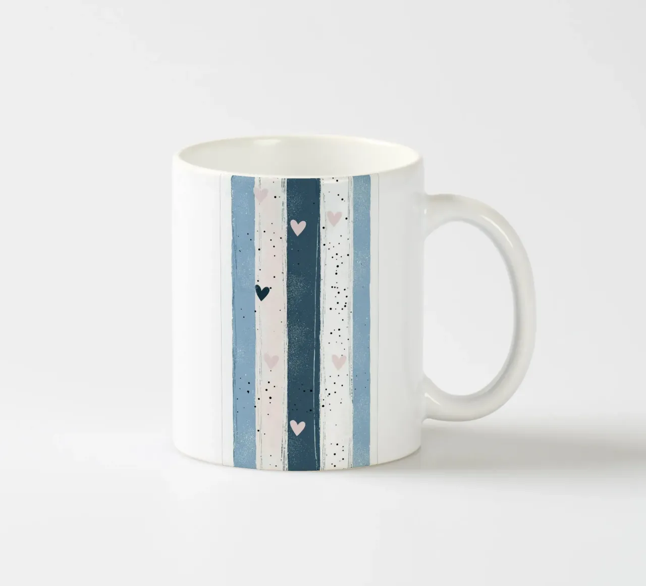 heart in striped color tazza in ceramica da beney