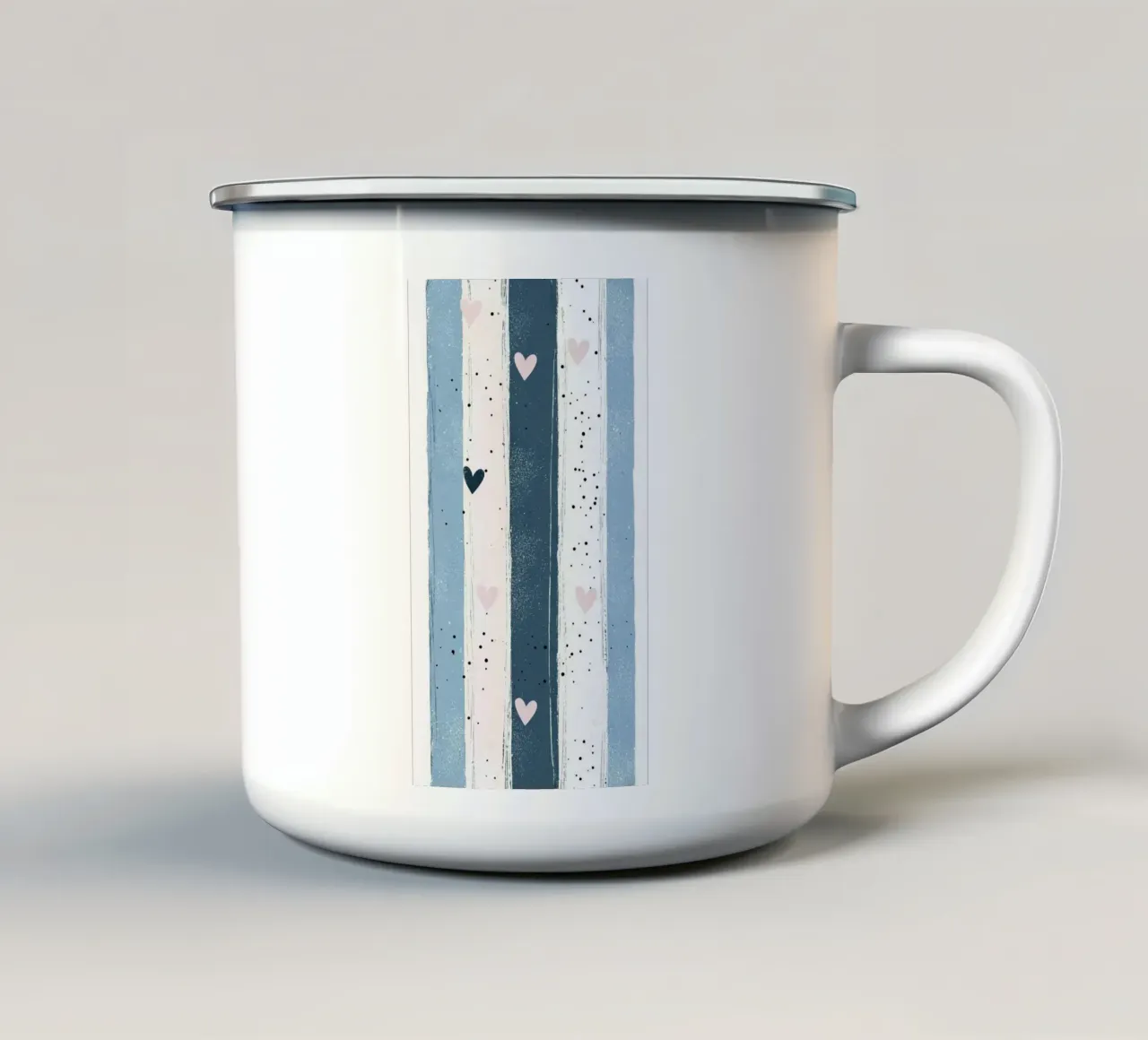 heart in striped color tazza in smalto da beney