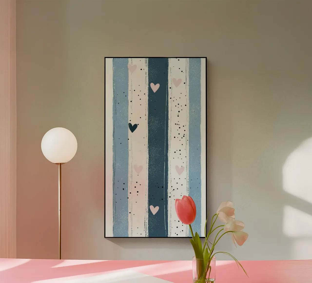 heart in striped color plexiglass da beney