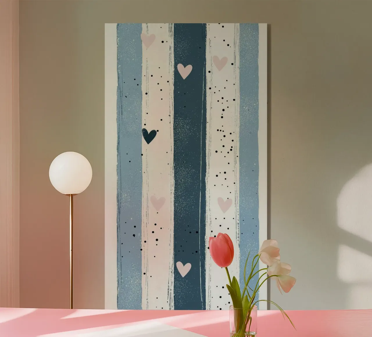 heart in striped color plexiglass da beney