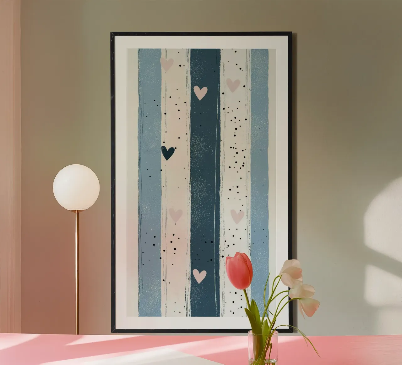 heart in striped color carta hahnemühle da beney