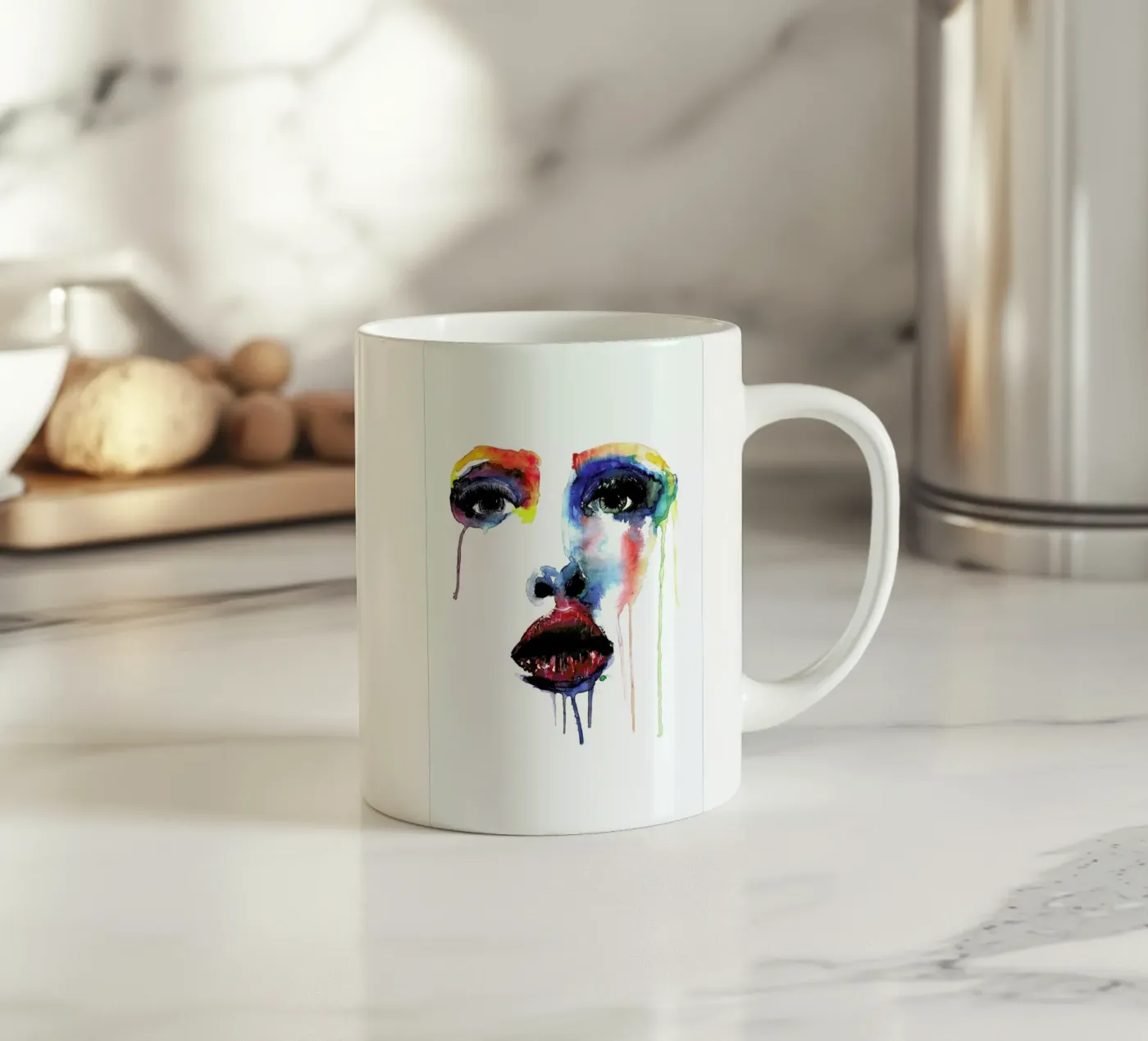 Crying Blue ceramic mug by Mathilde Olsen