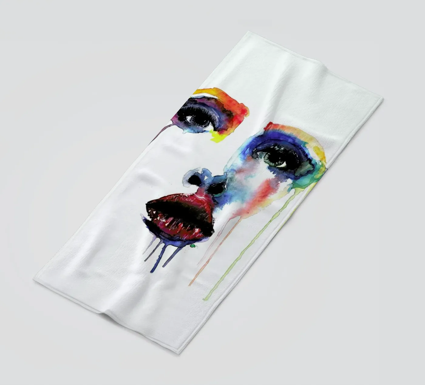 Crying Blue beach towel by Mathilde Olsen