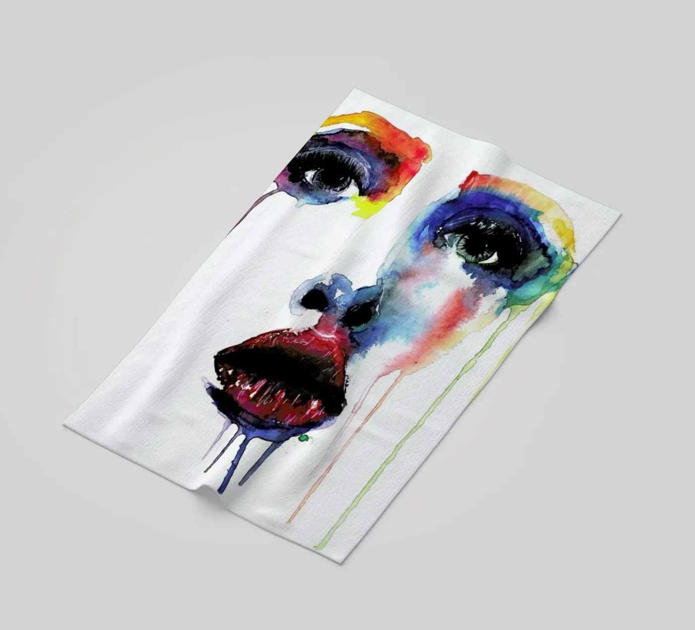 Crying Blue beach towel by Mathilde Olsen