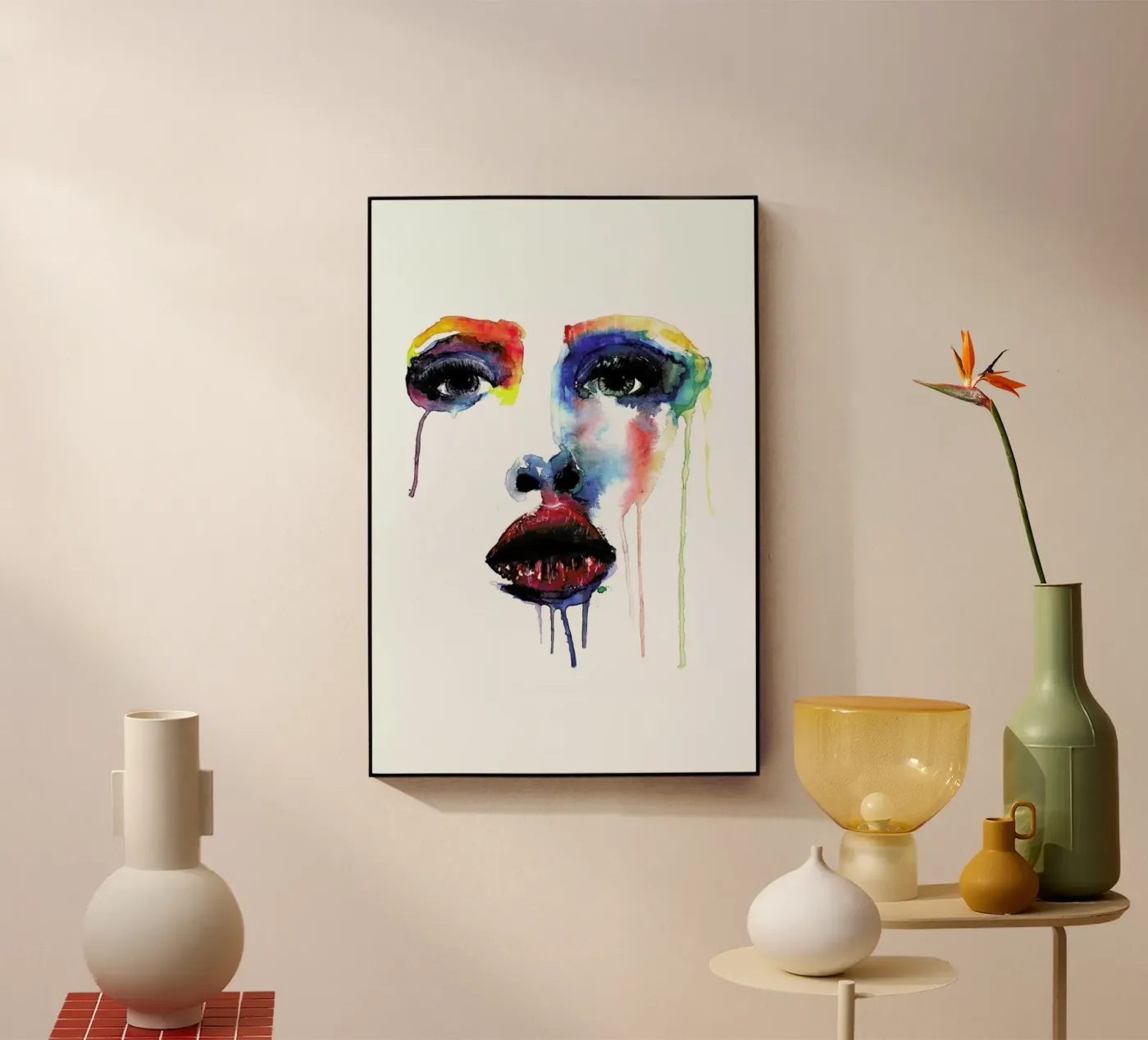 Crying Blue acryl van Mathilde Olsen