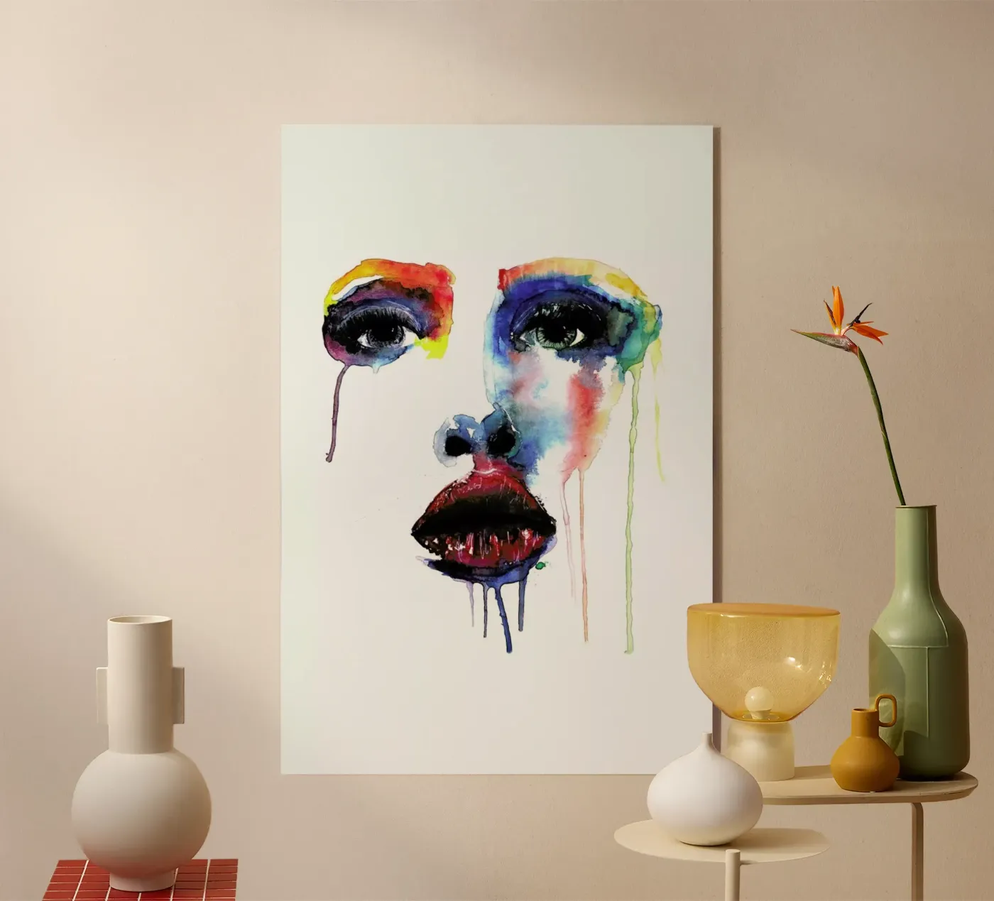 Crying Blue acryl van Mathilde Olsen