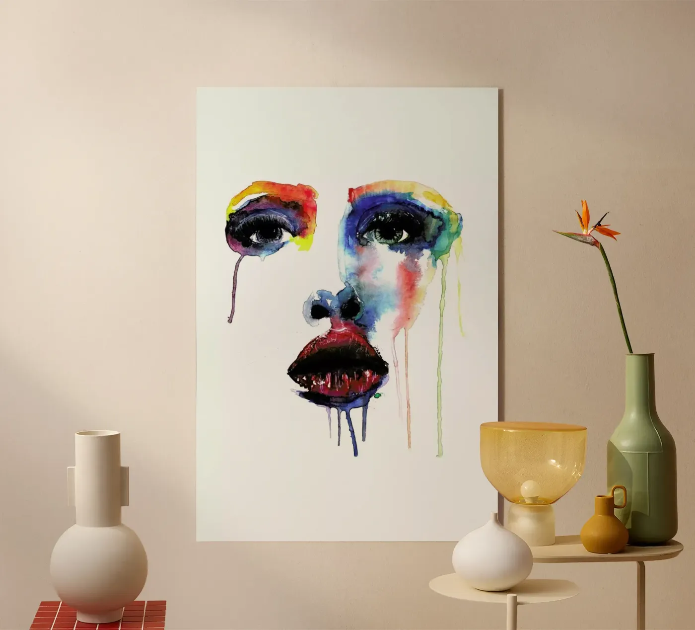 Crying Blue acryl van Mathilde Olsen