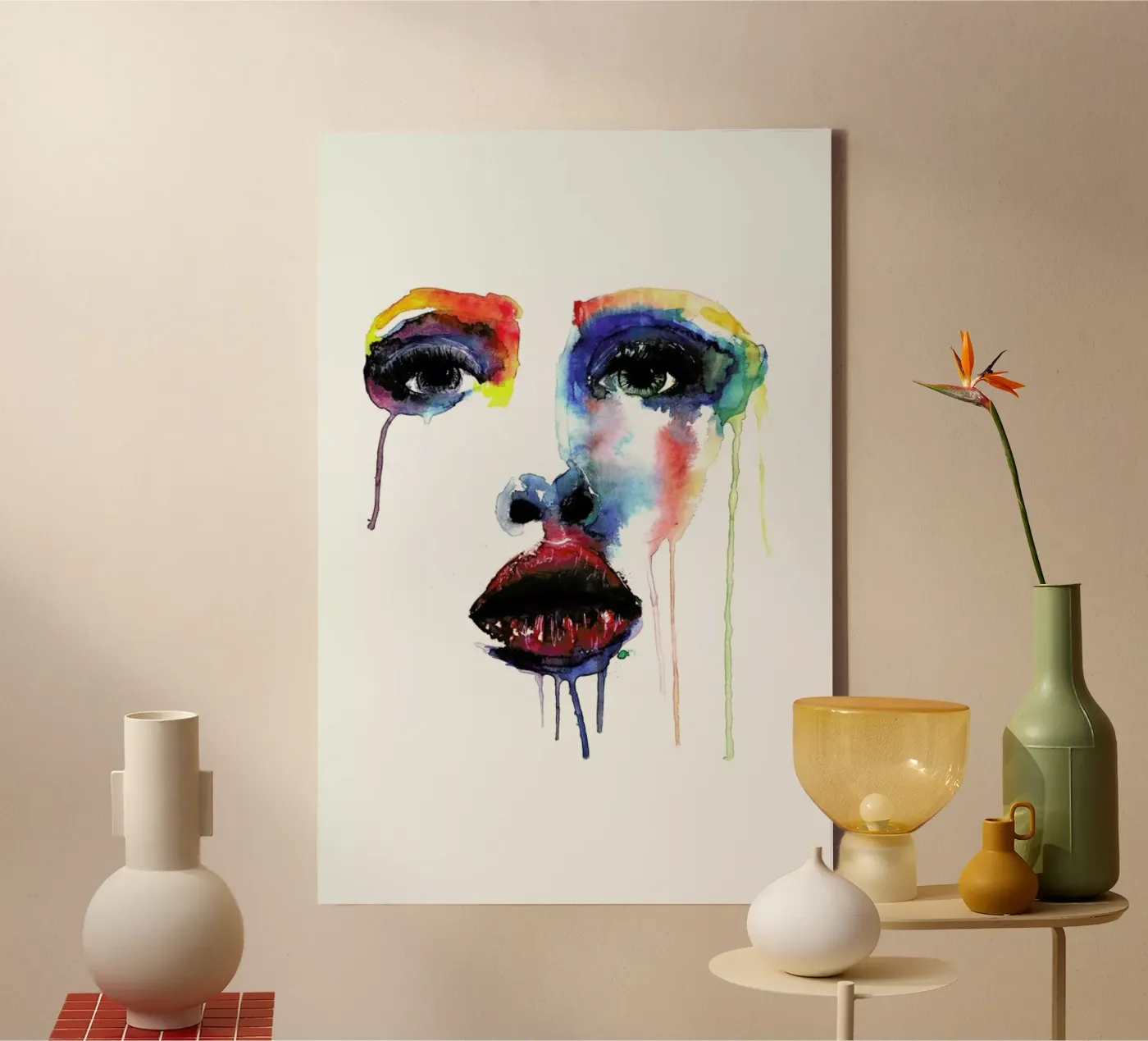 Crying Blue canvas by Mathilde Olsen