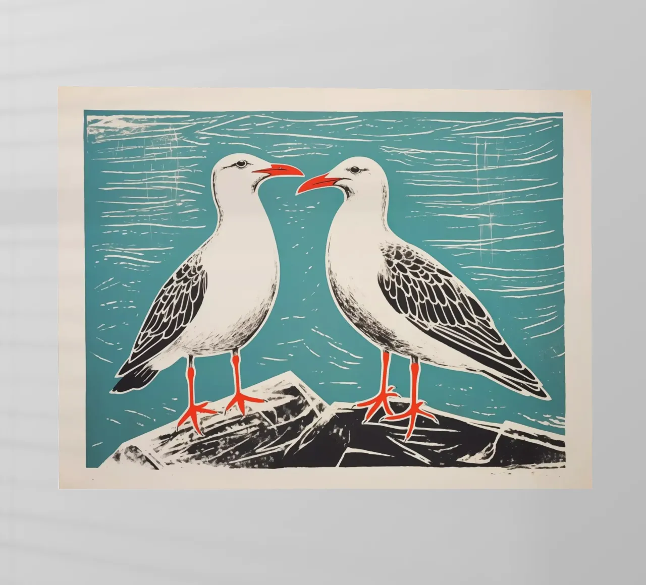 Due gabbiani in riva al mare pellicola backlit da Autofocus