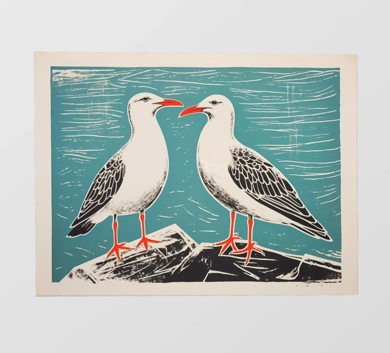 Due gabbiani in riva al mare pellicola backlit da Autofocus