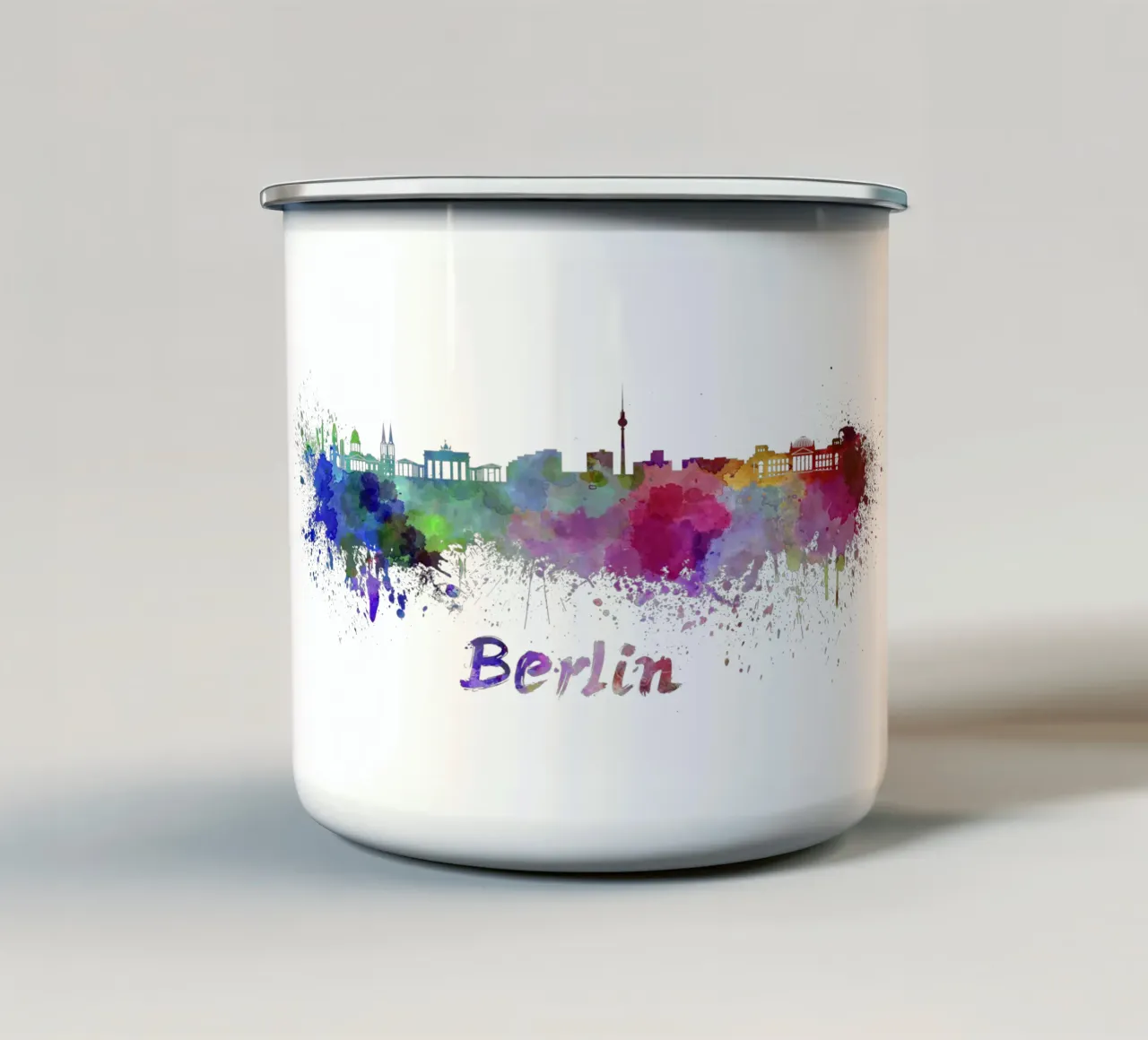Lo skyline di Berlino tazza in smalto da 🎁 ARTVI-SHOP