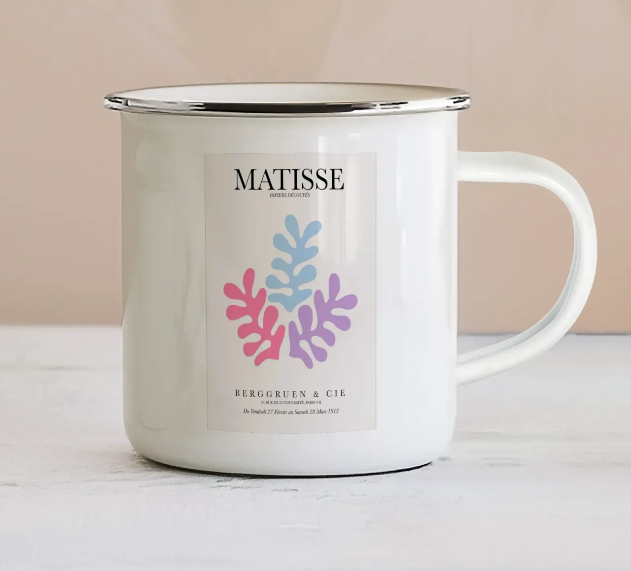 Foglia di Matisse a colori tazza in smalto da DODOLAN STORE