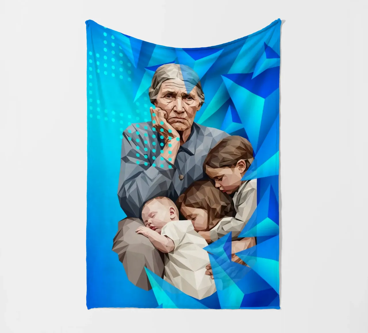 Madre migrante Lowpoly coperta in pile da Low Profile