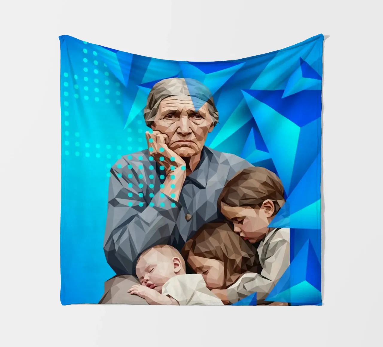 Madre migrante Lowpoly coperta in pile da Low Profile