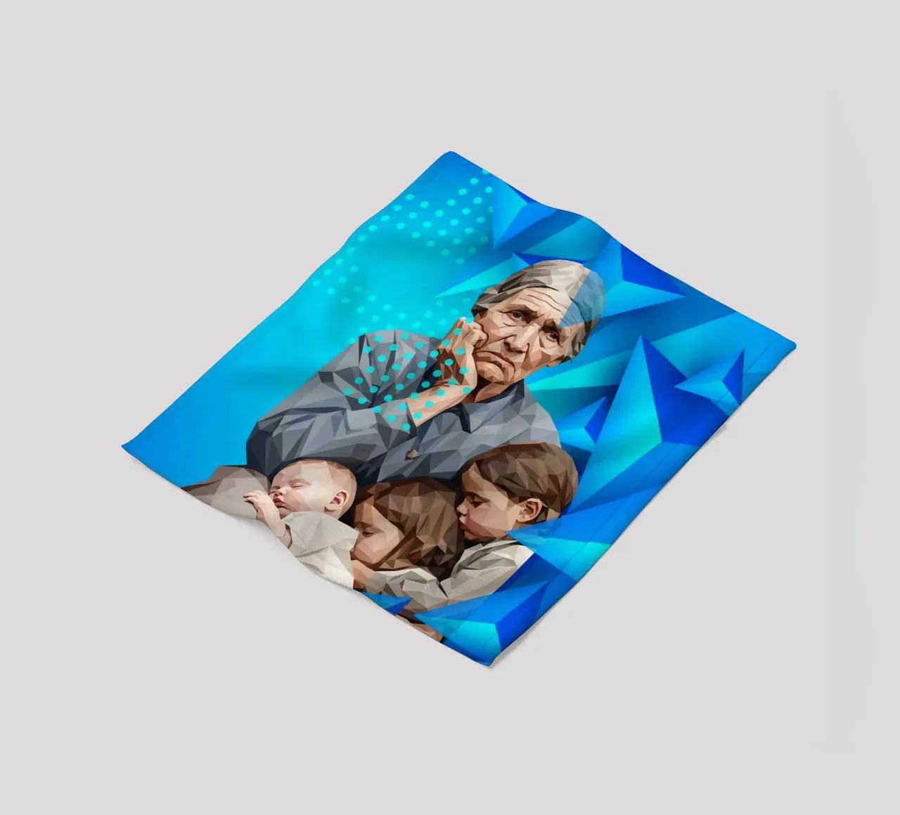 Madre migrante Lowpoly coperta in pile da Low Profile