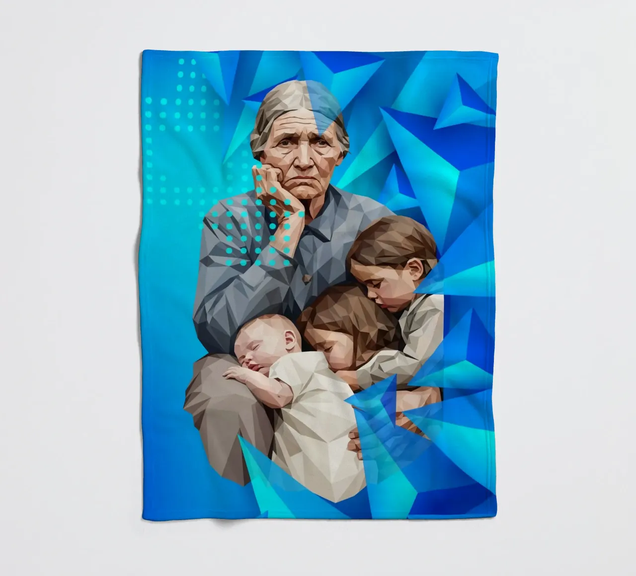 Madre migrante Lowpoly coperta in pile da Low Profile