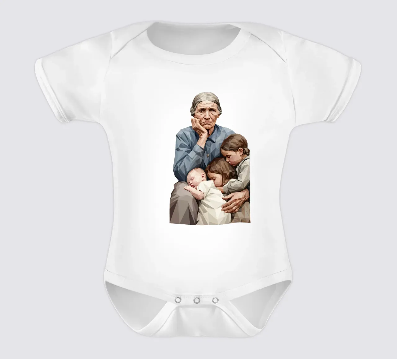 Madre migrante Lowpoly body neonato maniche corte da Low Profile