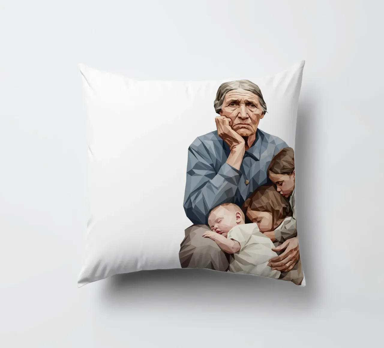 Madre migrante Lowpoly cuscino da Low Profile