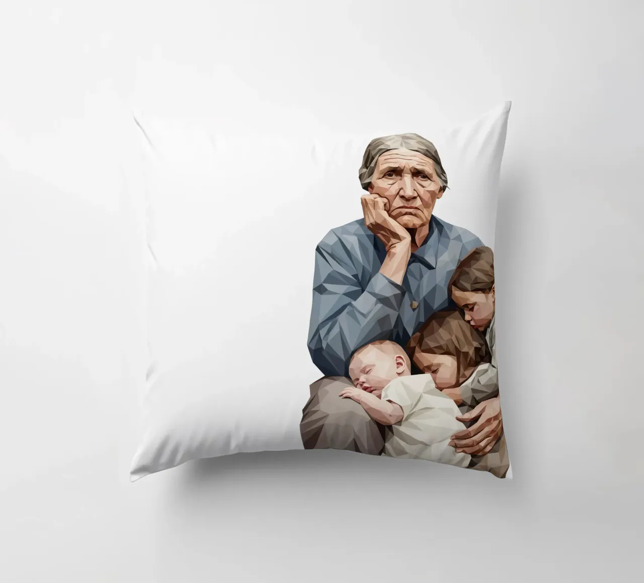 Madre migrante Lowpoly cuscino da Low Profile