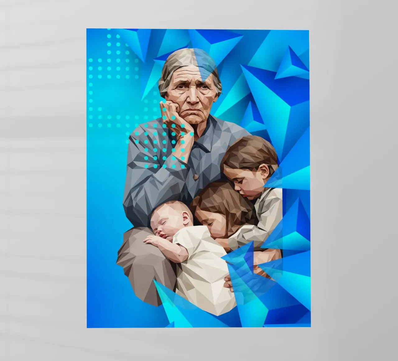 Madre migrante Lowpoly pellicola backlit da Low Profile