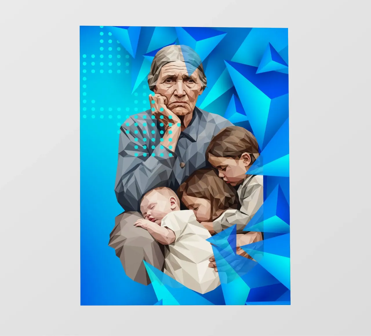 Madre migrante Lowpoly pellicola backlit da Low Profile