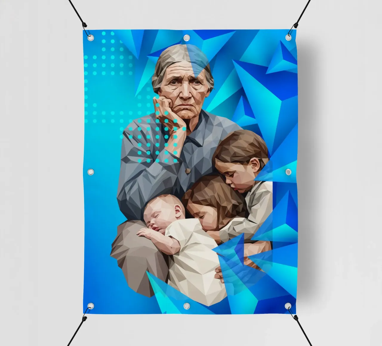 Madre migrante Lowpoly telo in pvc da Low Profile