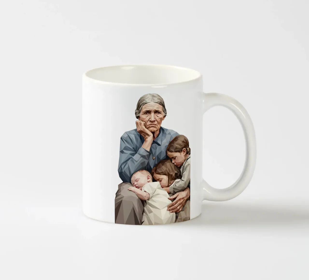 Madre migrante Lowpoly tazza in ceramica da Low Profile