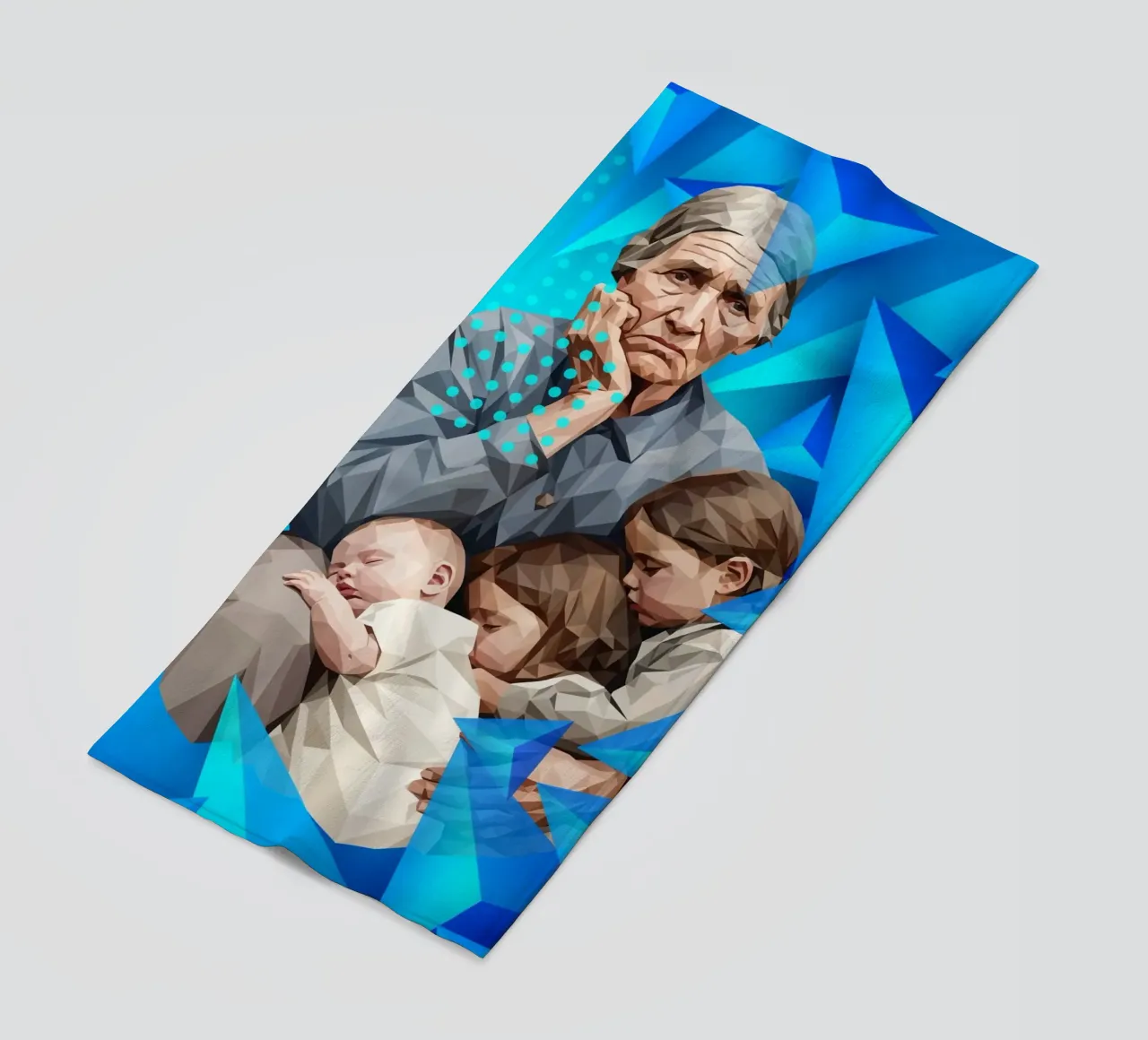 Madre migrante Lowpoly telo mare da Low Profile