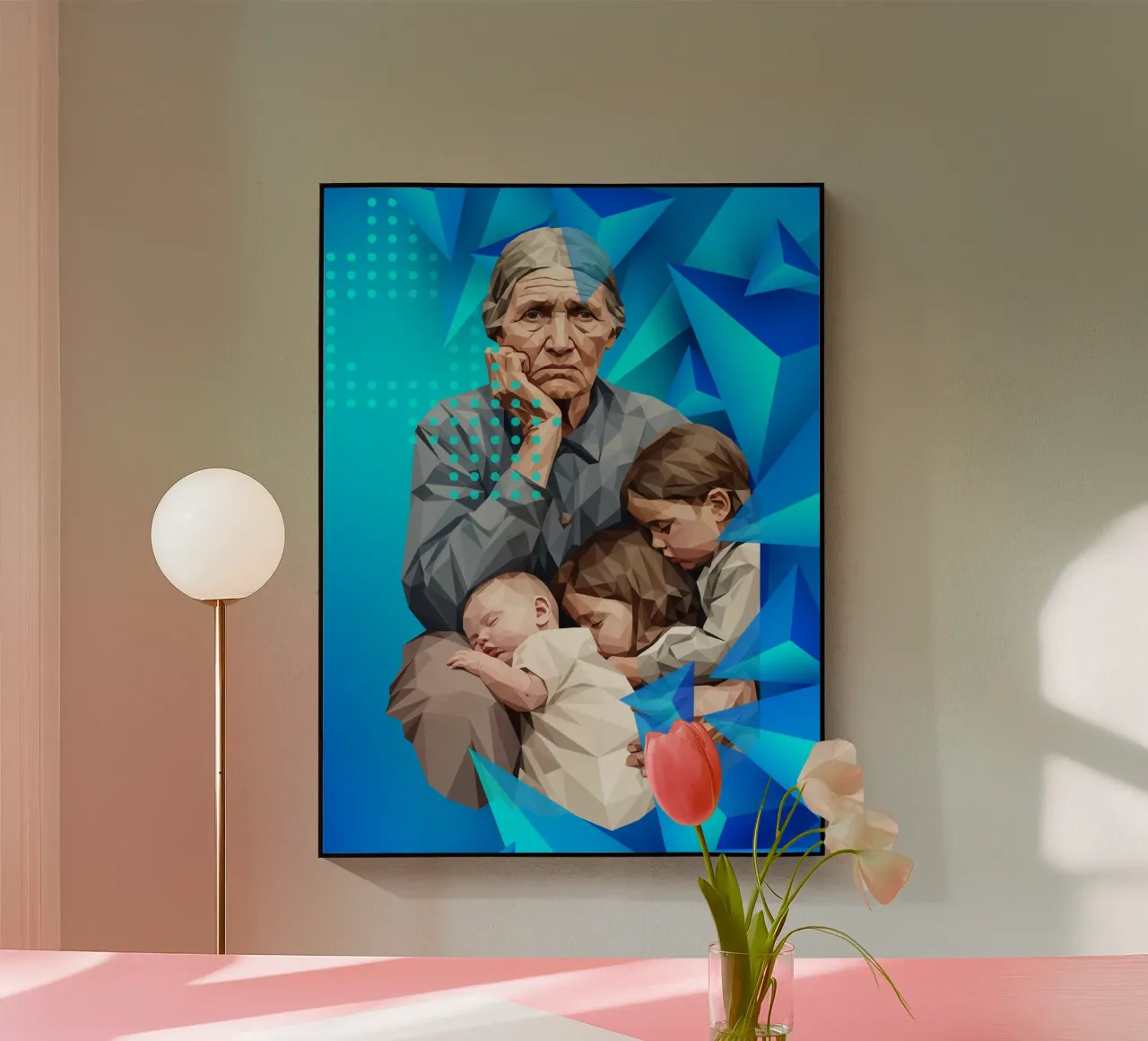 Madre migrante Lowpoly plexiglass da Low Profile