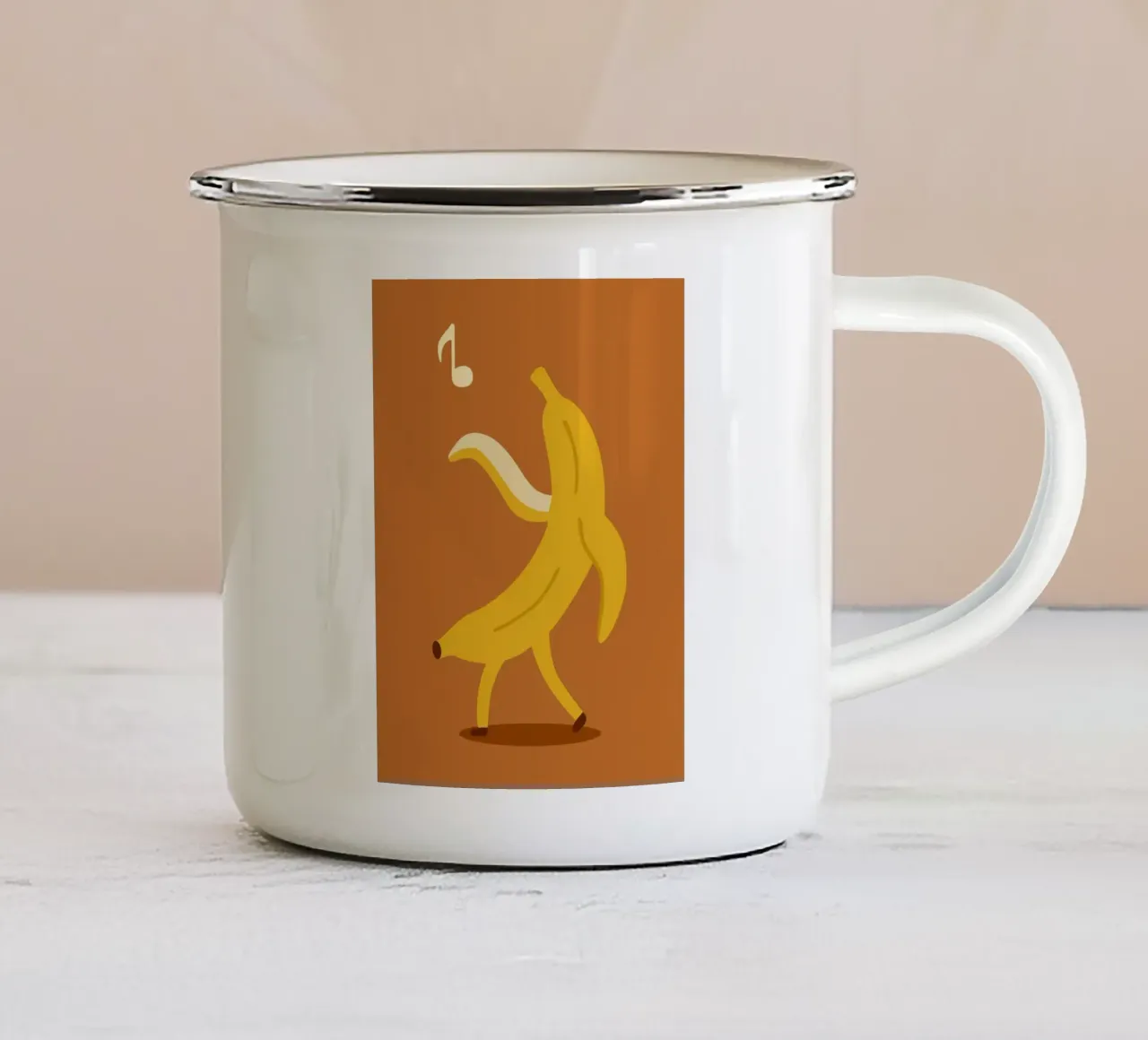banana play music tazza in smalto da morgal