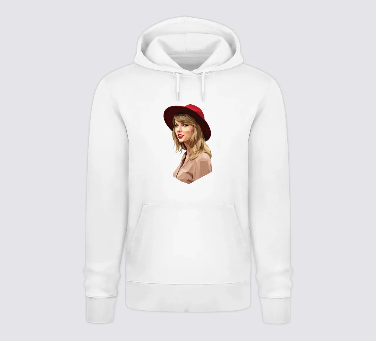 Taylor Swift con cappello rosso Low poly felpa con cappuccio da Low Profile