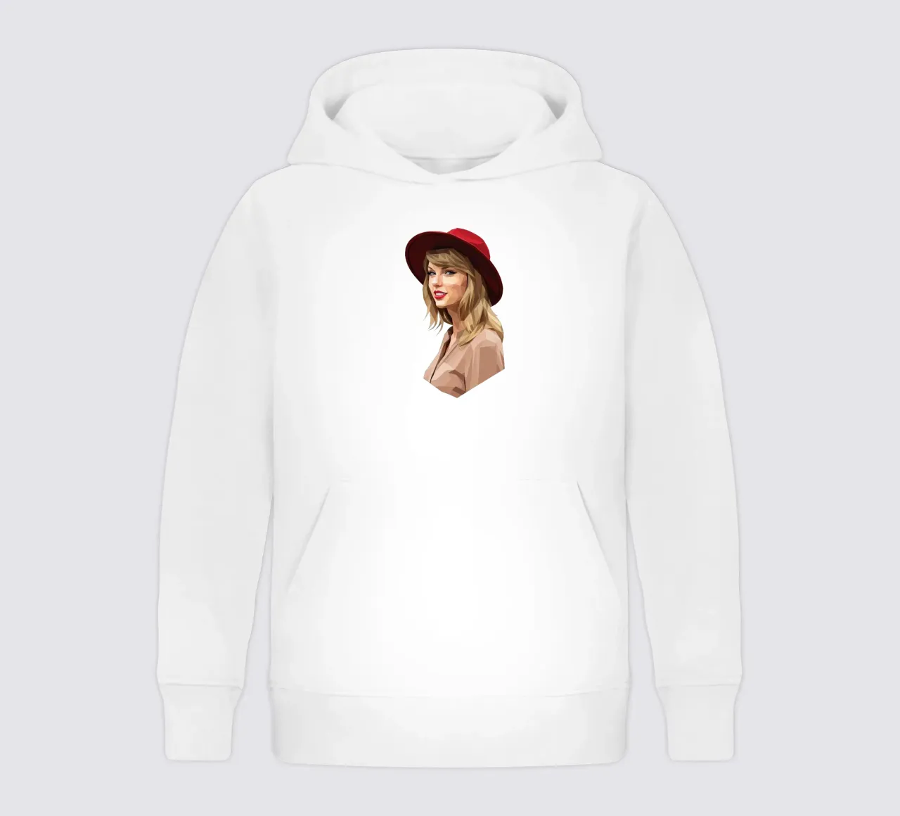 Taylor Swift con cappello rosso Low poly felpa bambino con cappuccio da Low Profile