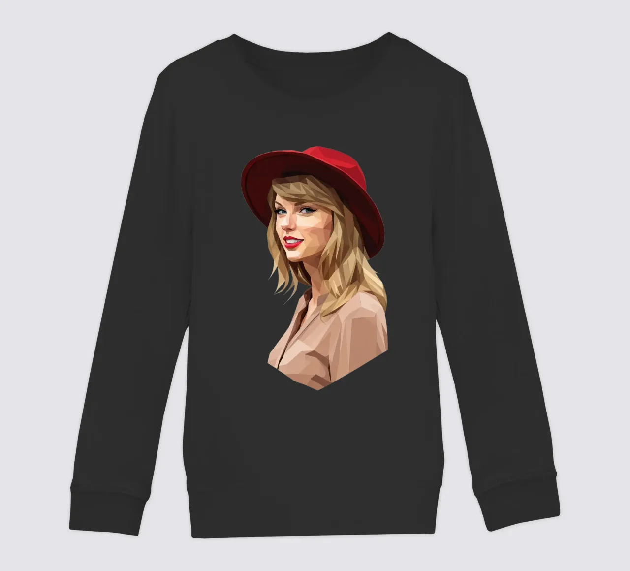 Taylor Swift con cappello rosso Low poly felpa bambino da Low Profile
