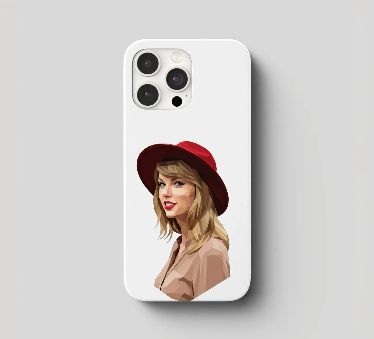 Taylor Swift con cappello rosso Low poly cover iphone da Low Profile