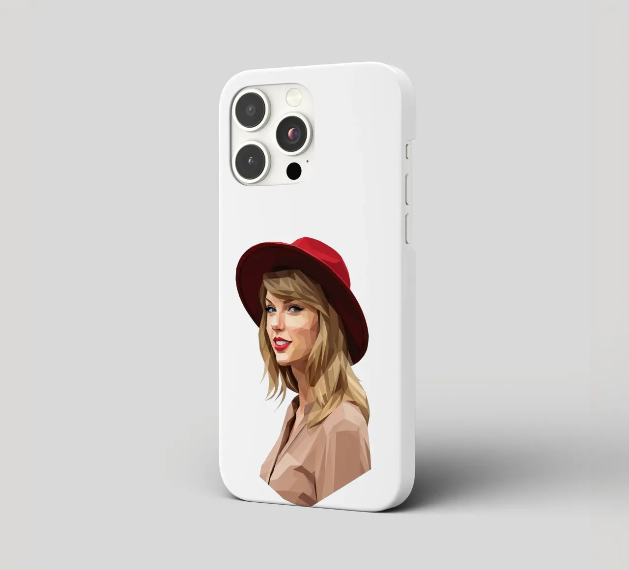 Taylor Swift con cappello rosso Low poly cover iphone da Low Profile