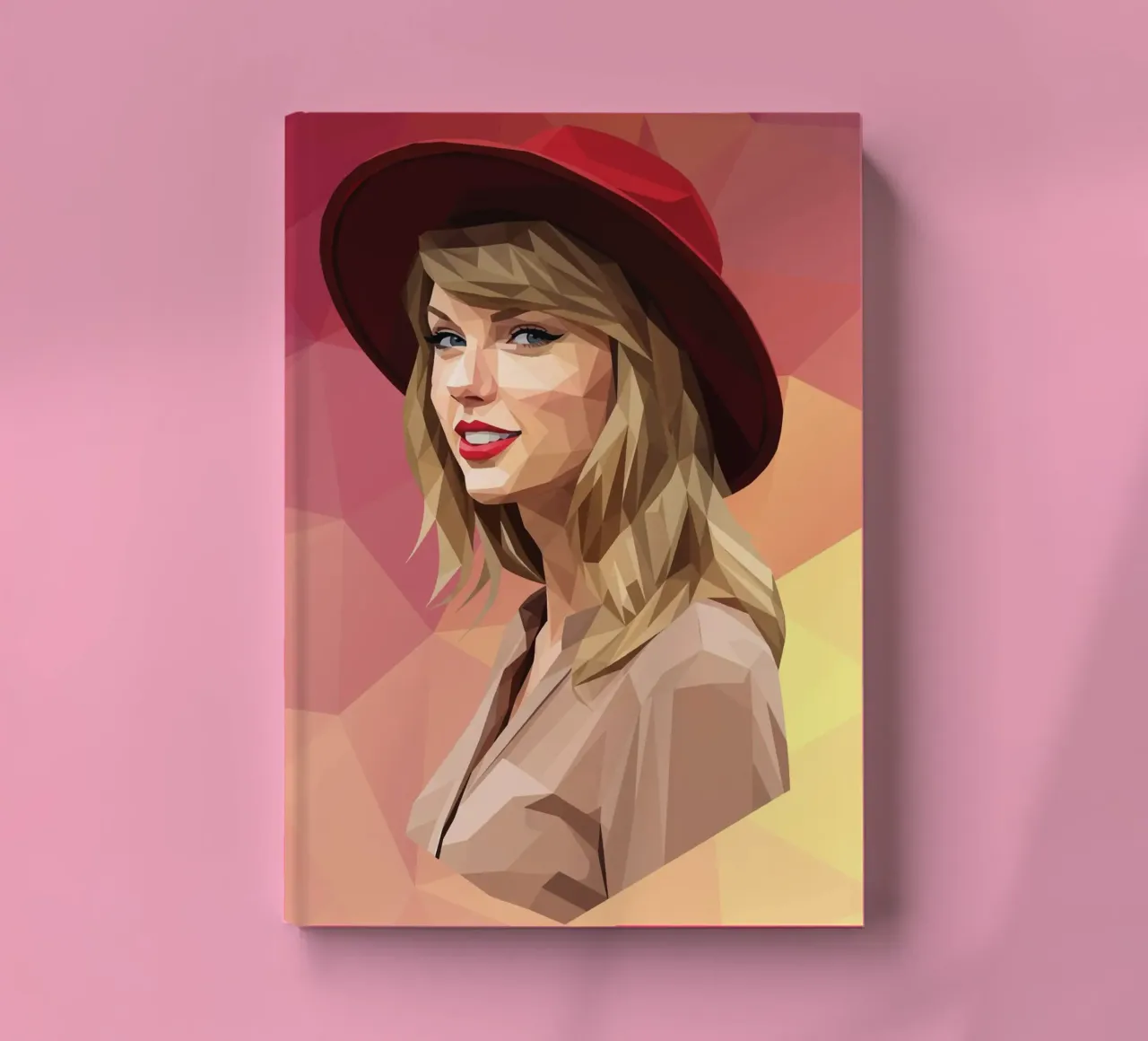 Taylor Swift with red hat Low poly notebook by Low Profile